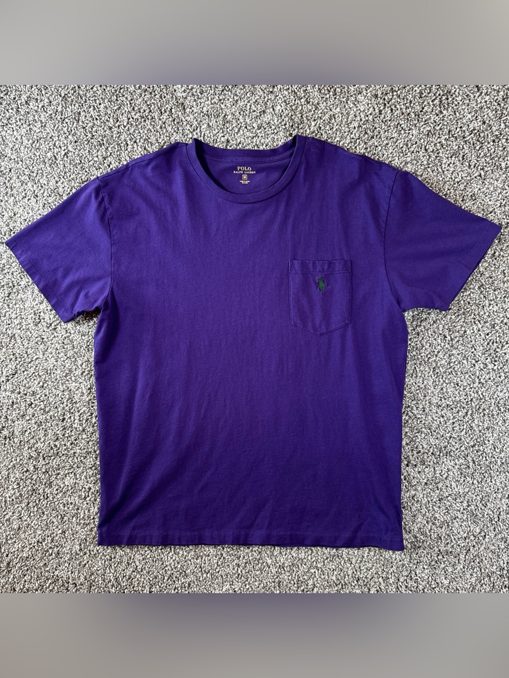 Polo Ralph Lauren Mens Medium Purple Crewneck Pocket Tee Shirt Pony Logo